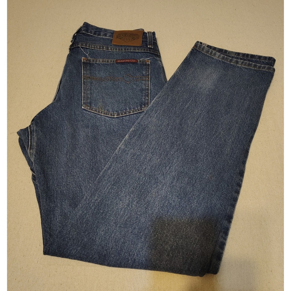 Diamond‎ Cut Regular Fit Jeans Mens Size 32X34 Blue Cotton Denim Casual B